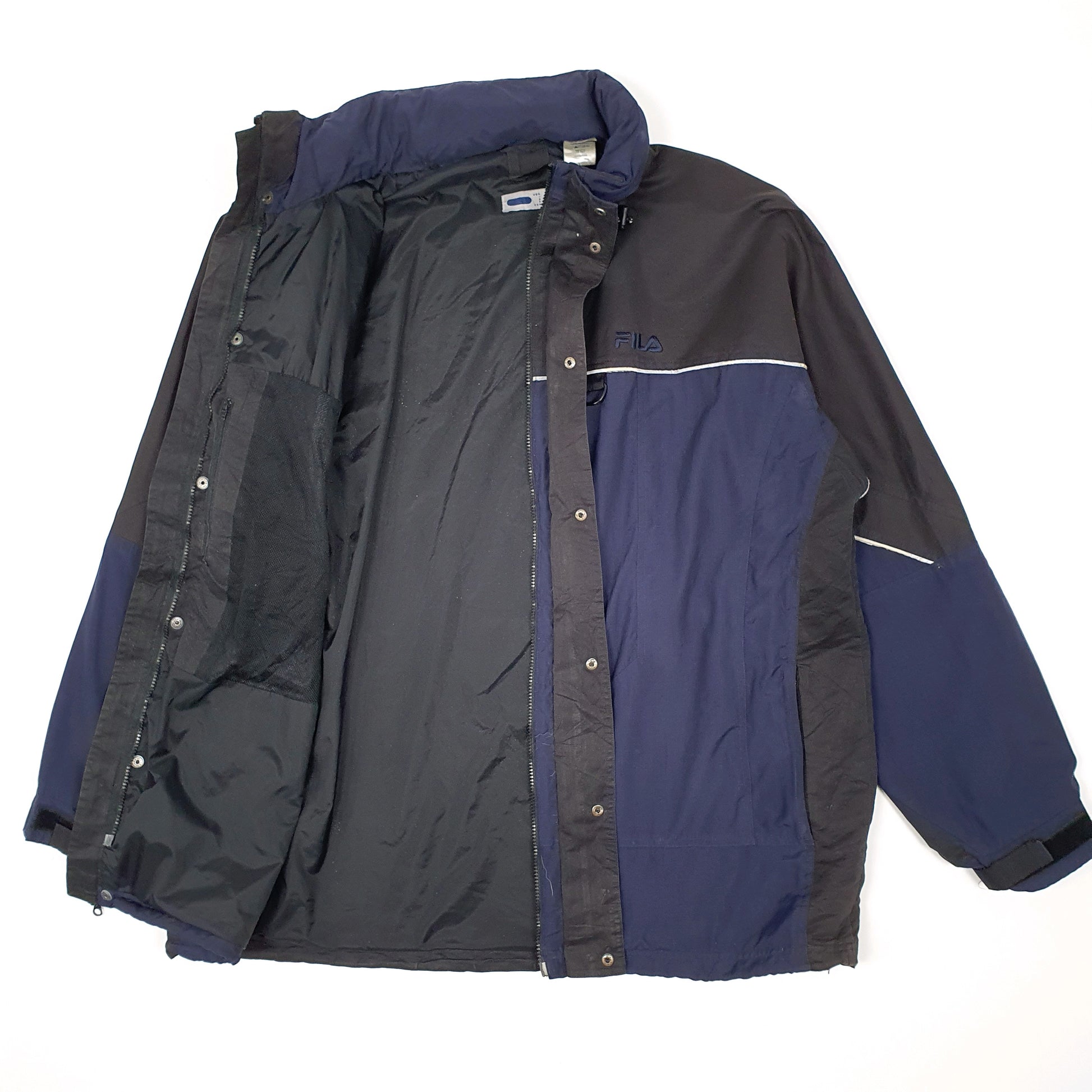 Mens Navy Fila Hooded  Coat