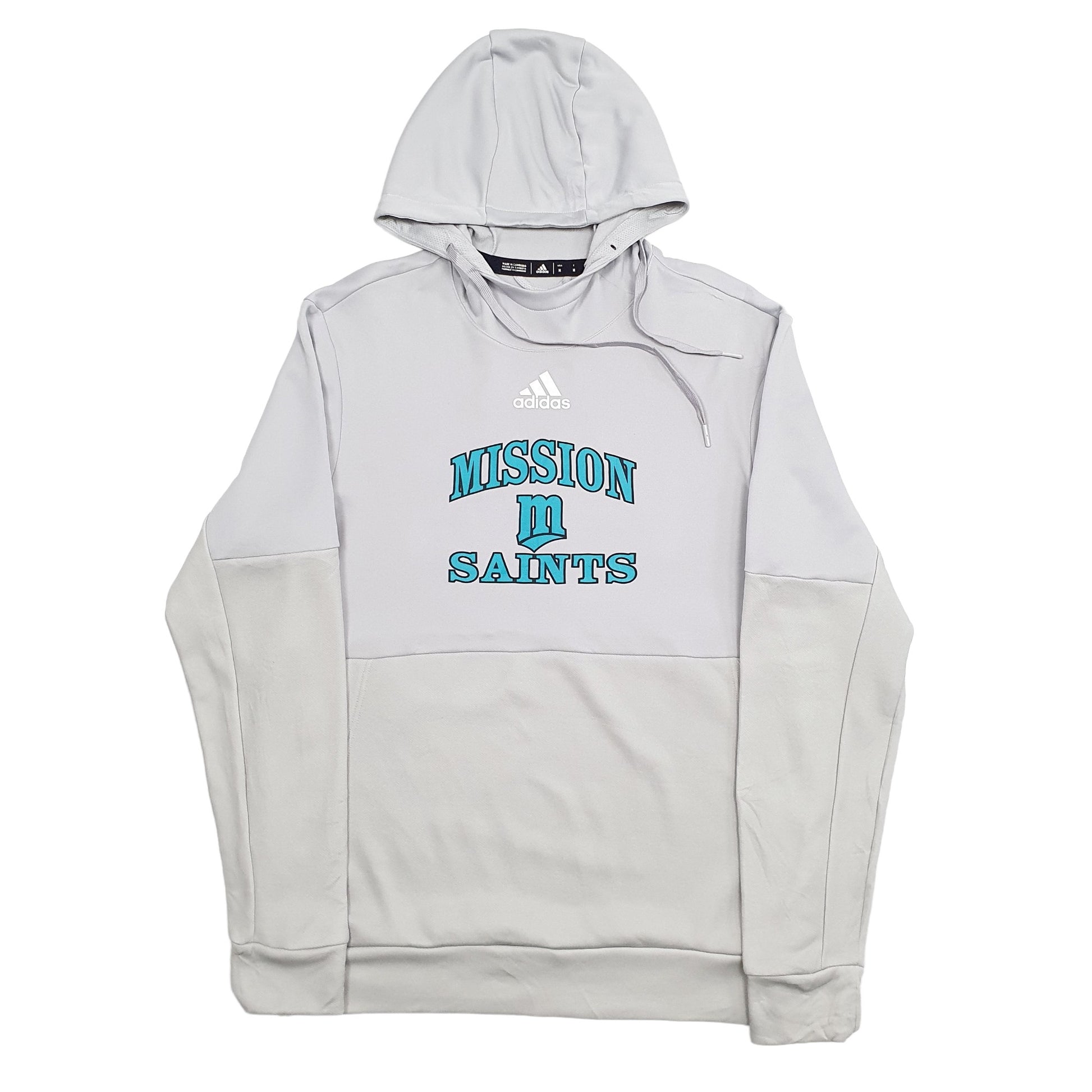 Womens Grey Adidas Mission Saints California Womens Basketball Hoodie Jumper