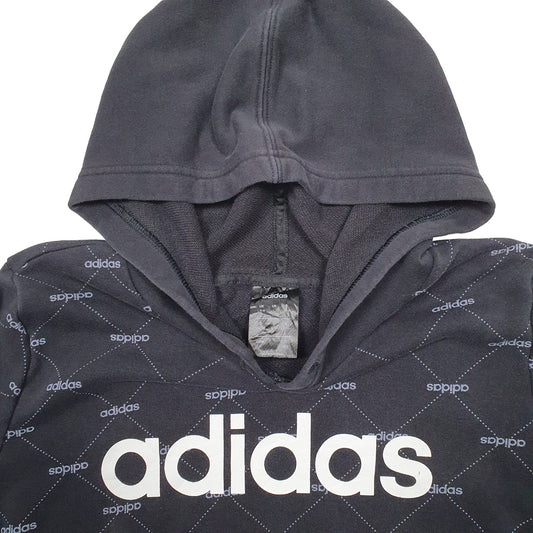 Womens Black Adidas Spellout Hoodie Jumper