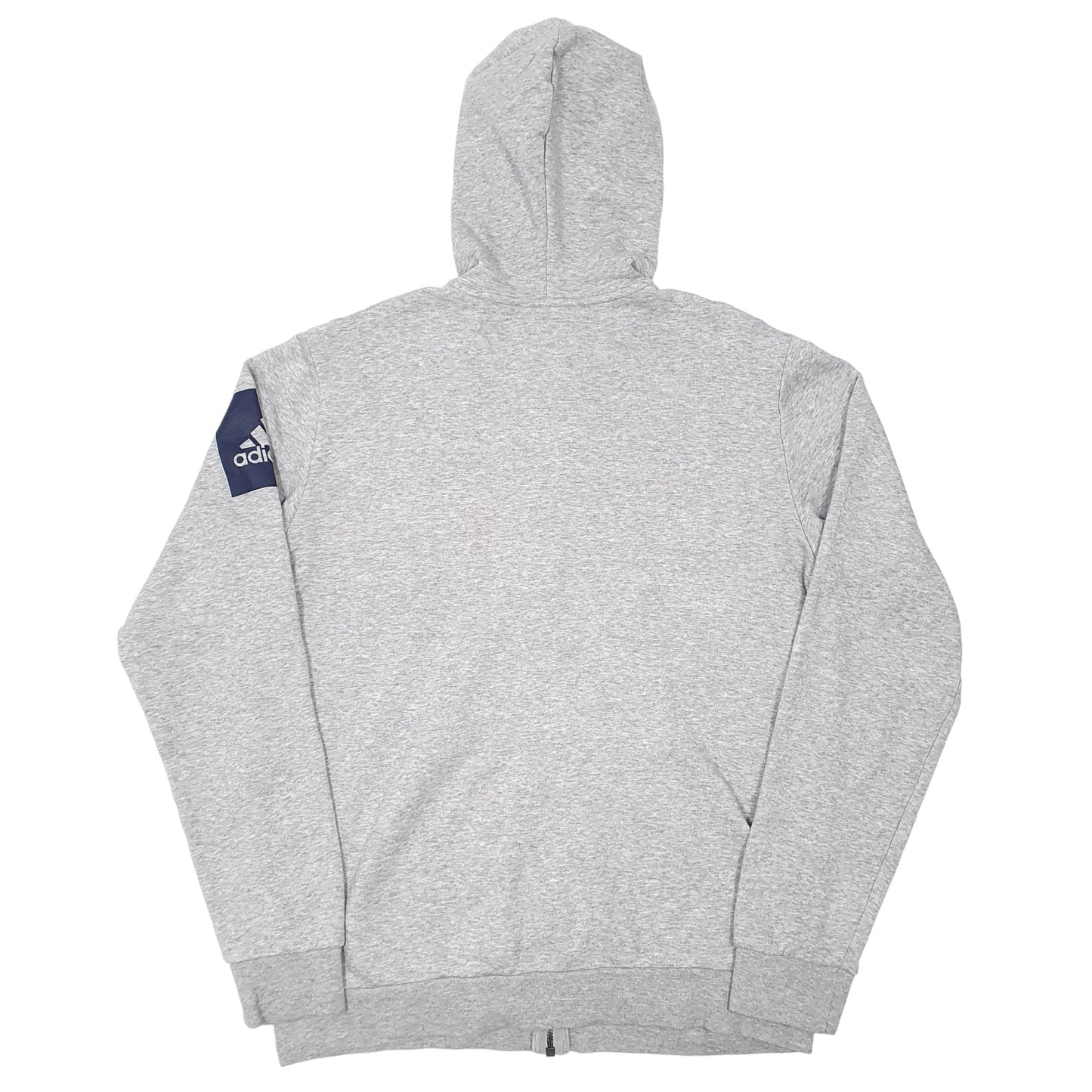 Mens Grey Adidas Hoodie Full Zip Jumper