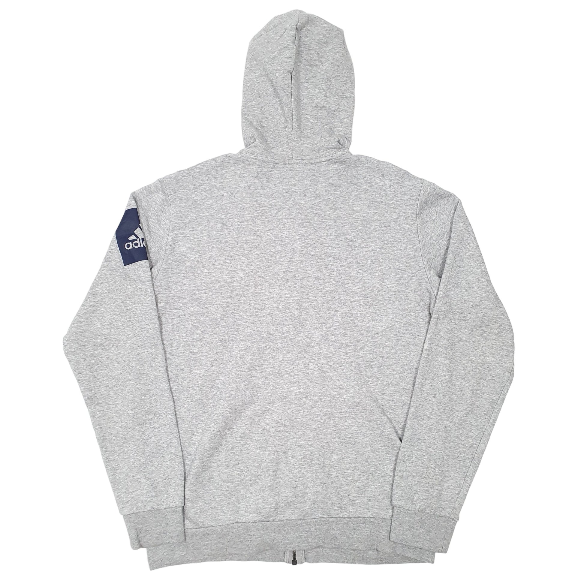 Mens Grey Adidas Hoodie Full Zip Jumper