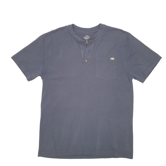 Mens Navy Dickies Pocket Henley Collar Work Wear Short Sleeve T Shirt
