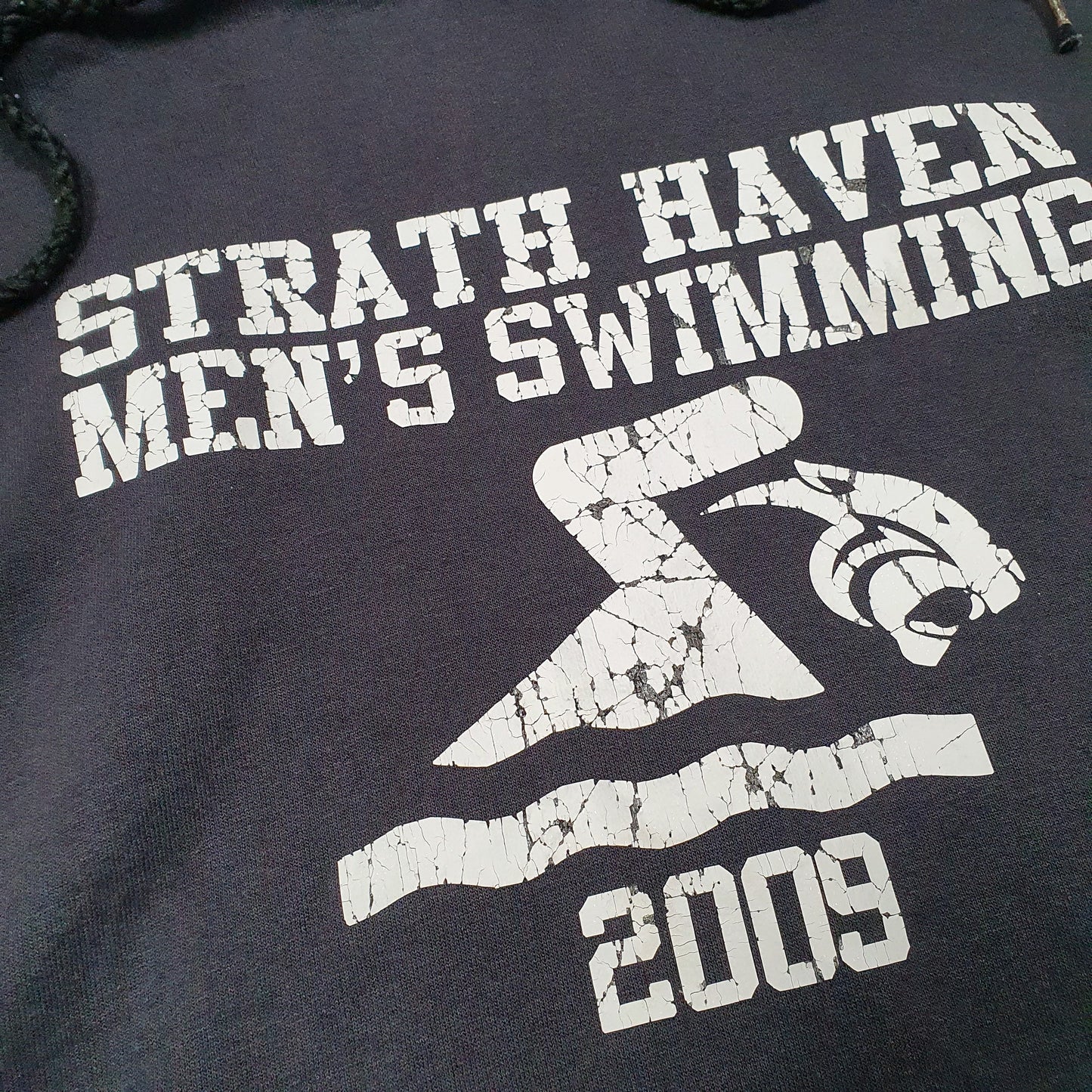 Mens Black Champion Strath Haven Swimming Team 2009 Hoodie Jumper