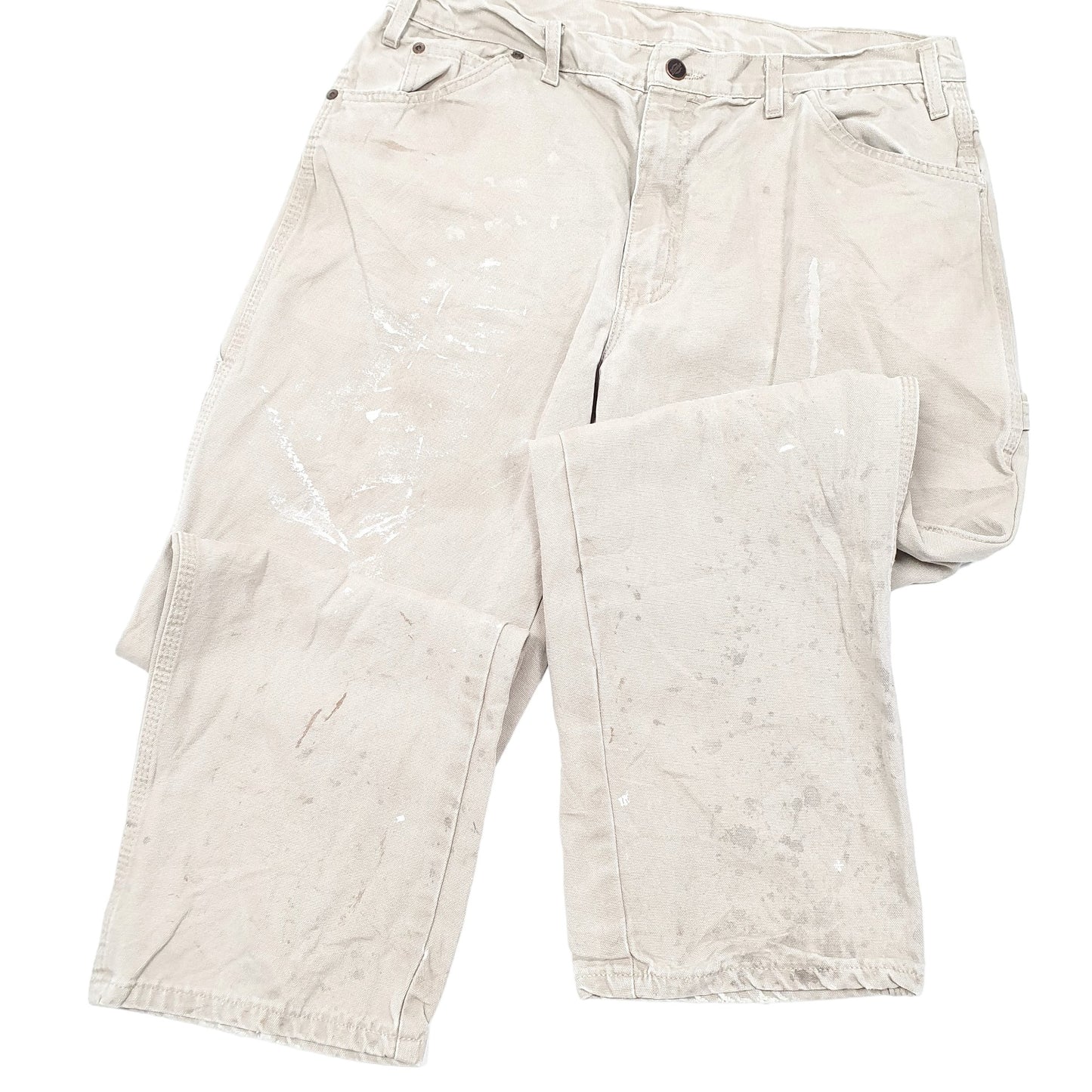 Mens Beige Dickies  Carpenter Trousers