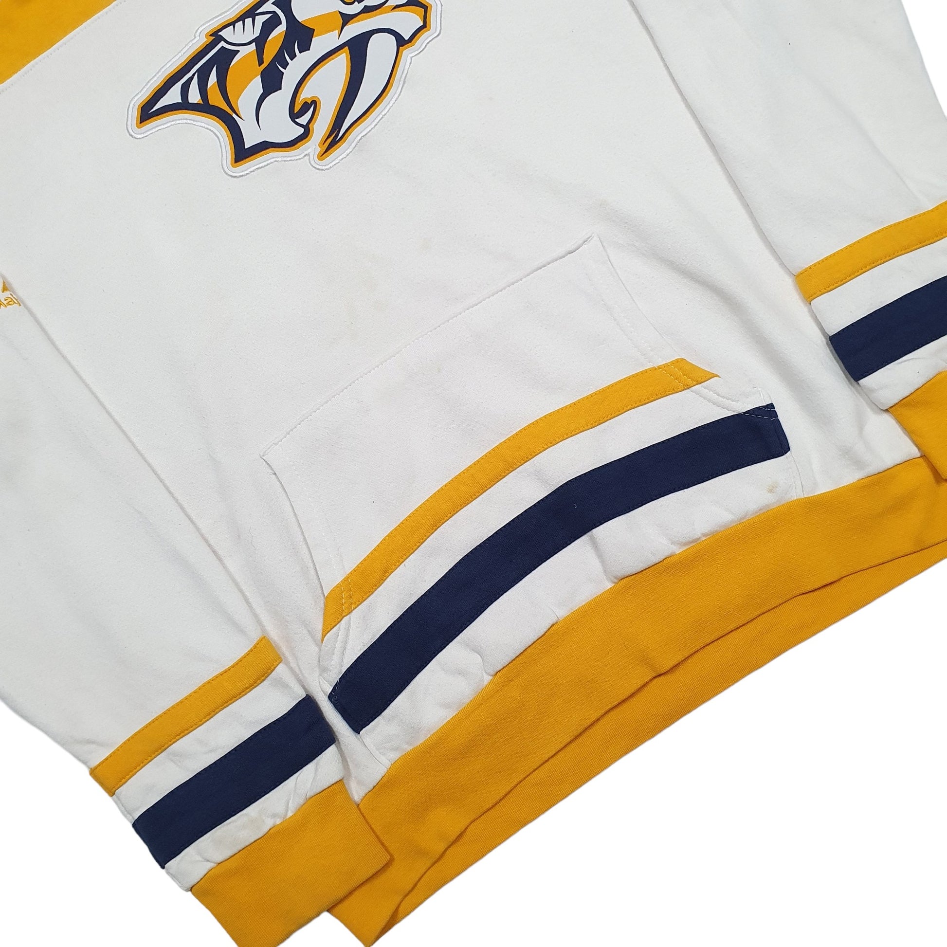 Mens White NHL Nashville Predators Ice Hockey Hoodie Jumper