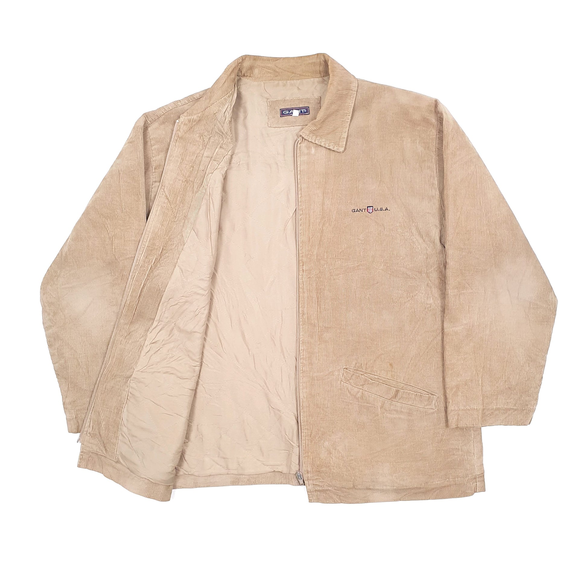 Mens GANT Corduroy Harrington Jacket Tan