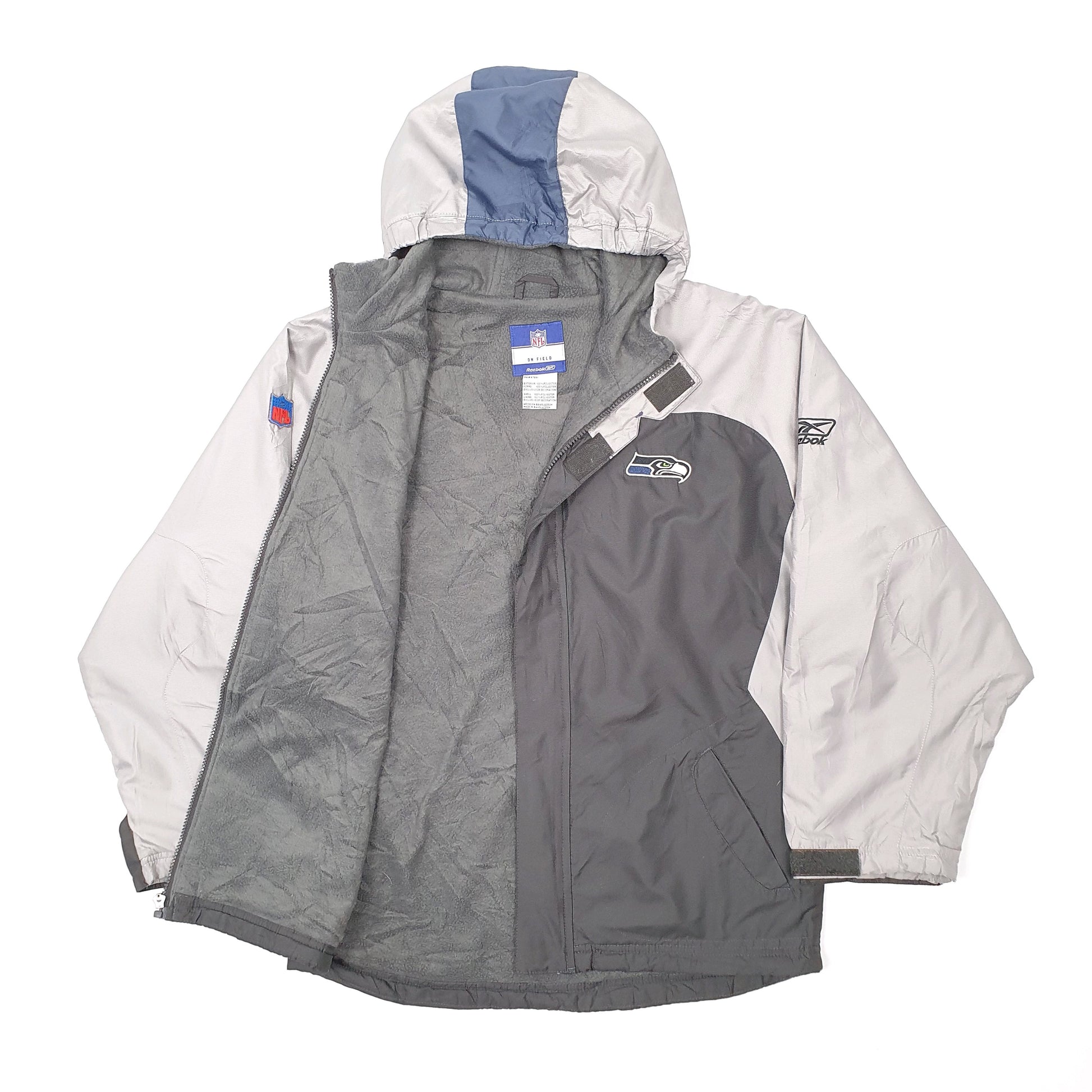 Mens Grey NFL Seattle Seahawks Reebok On Field Football  Coat