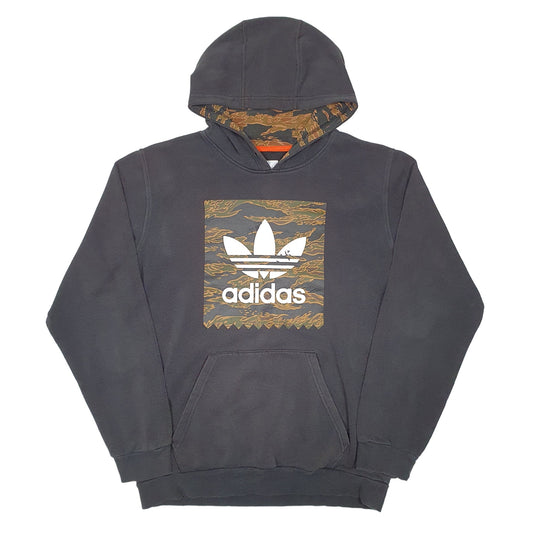 Mens Black Adidas Spellout Camouflage Hoodie Jumper