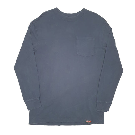 Mens Navy Dickies Pocket Work Wear Long Sleeve T Shirt