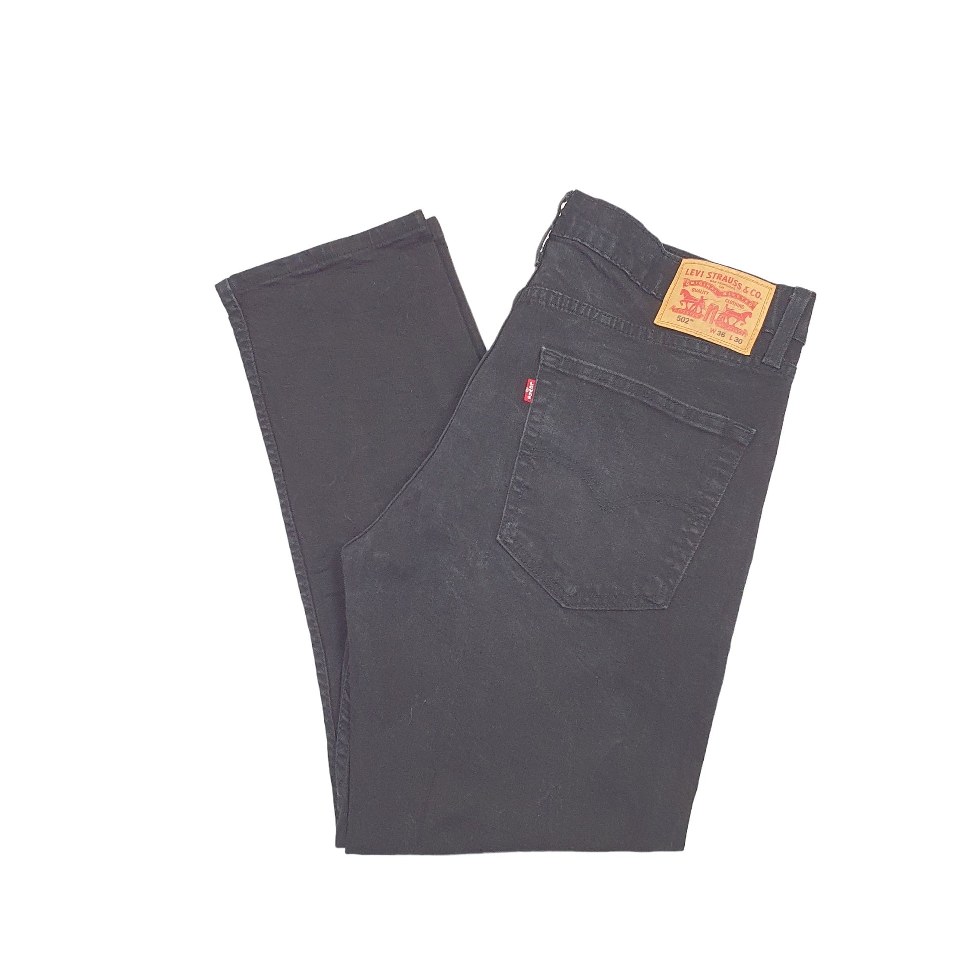 Levis 502 Regular Fit Tapered Jeans W36 L28 Black