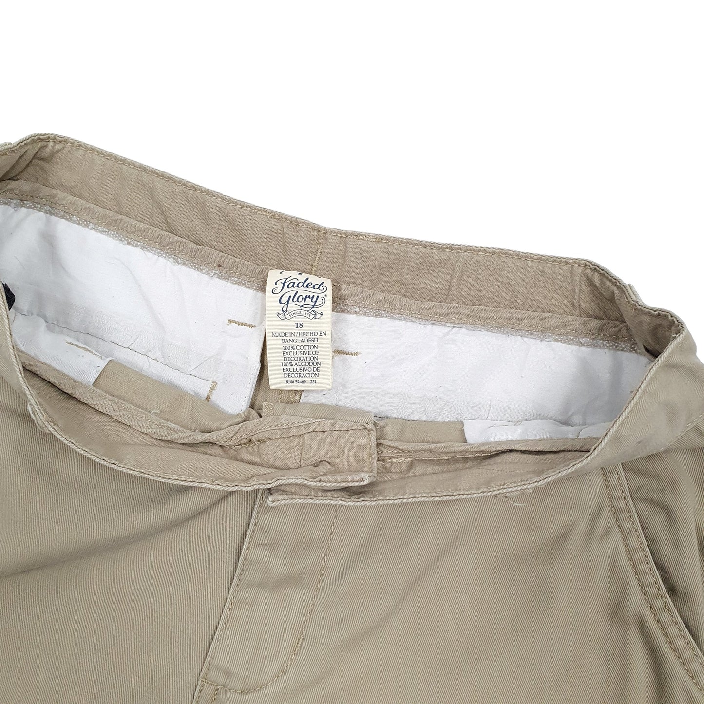 Mens Beige Faded Glory  Cargo Shorts