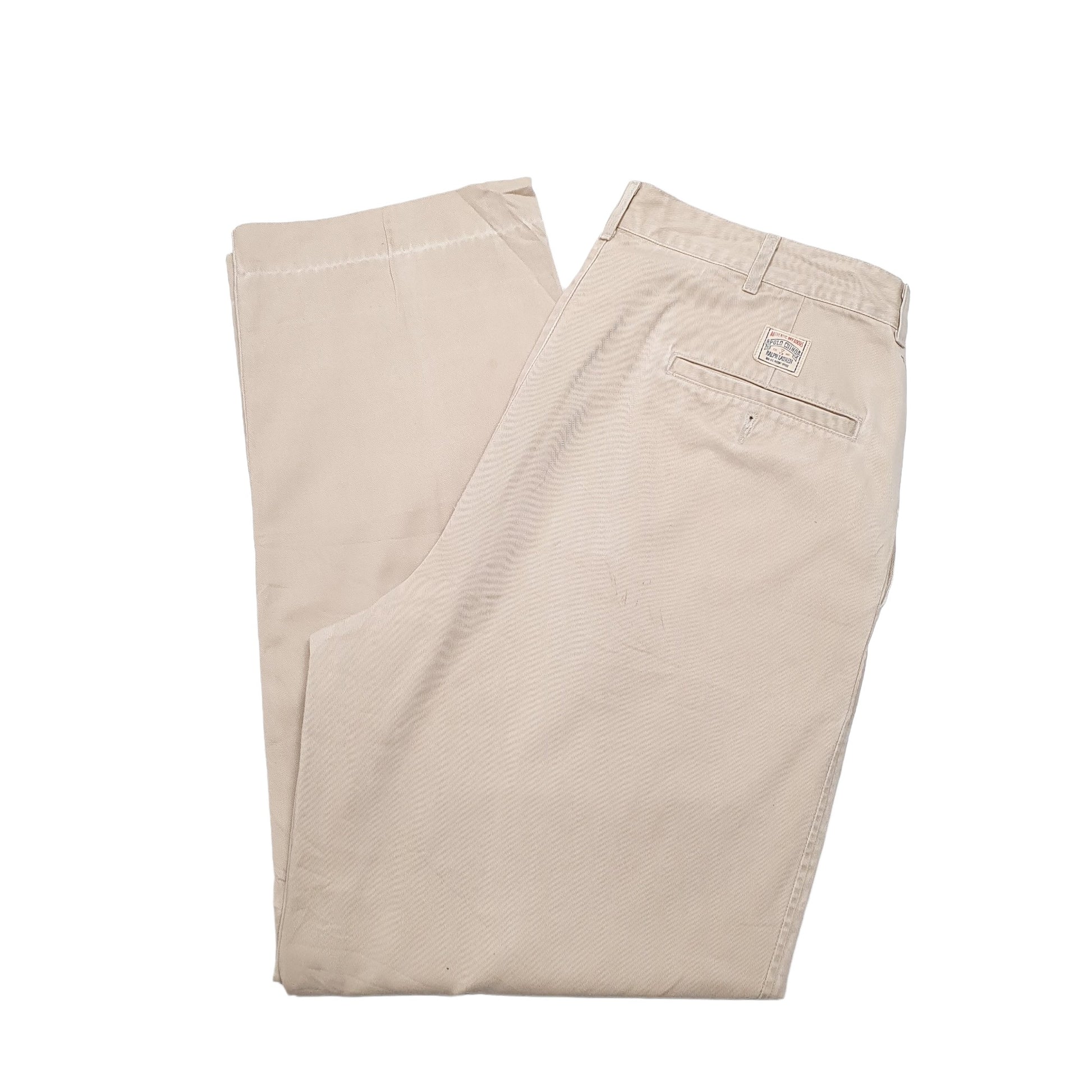 Mens Polo Ralph Lauren Beige Chino Trousers W34 L30 Beige