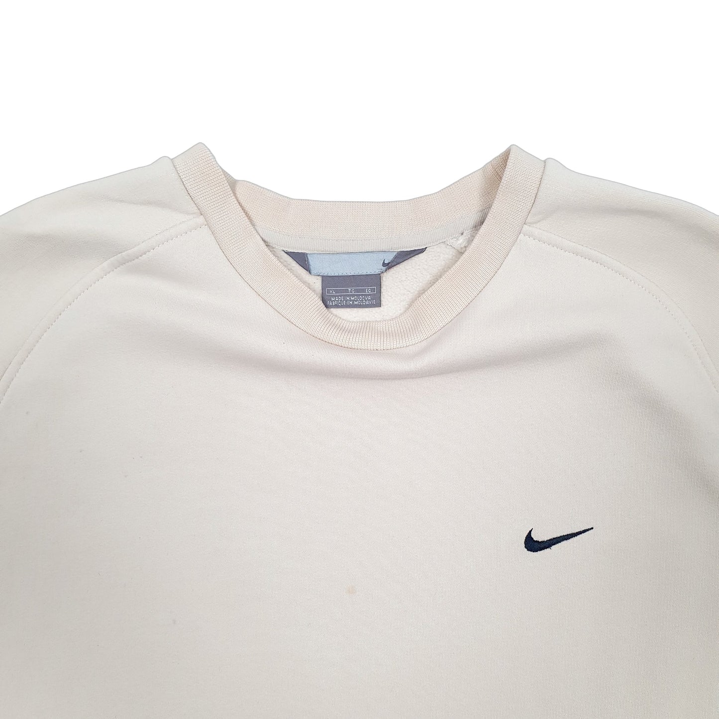 Mens Cream Nike Vintage 2000s Crewneck Jumper