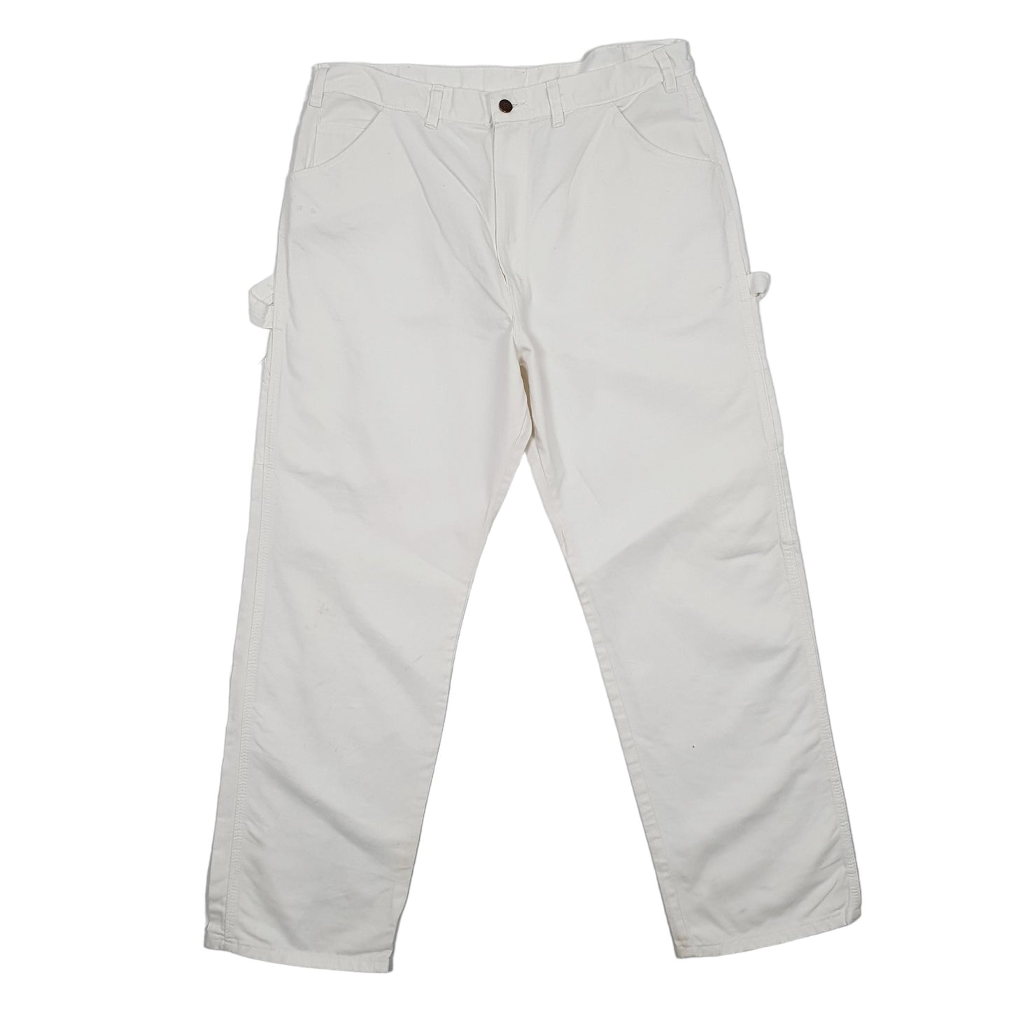 Mens Dickies White Carpenter Trousers W36 L30 White