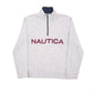 Mens Grey Nautica Spellout Quarter Zip Jumper