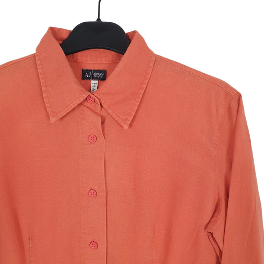 Armani Long Sleeve Regular Fit Shirt Orange