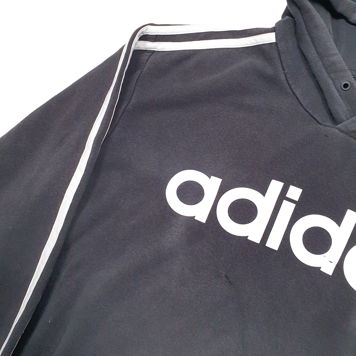 Mens Black Adidas Spellout Hoodie Jumper