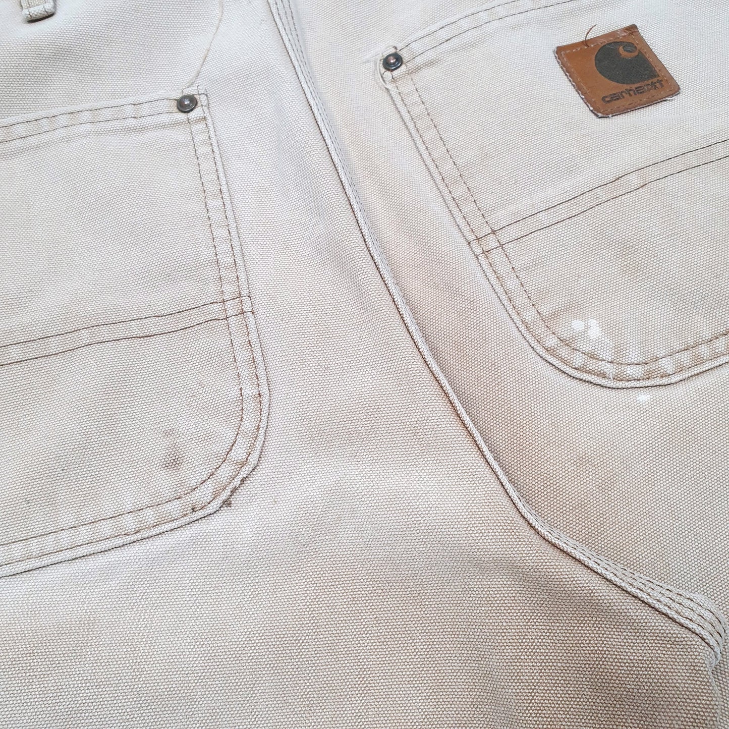 Mens Tan Carhartt Work Wear Riveted Carpenter Shorts