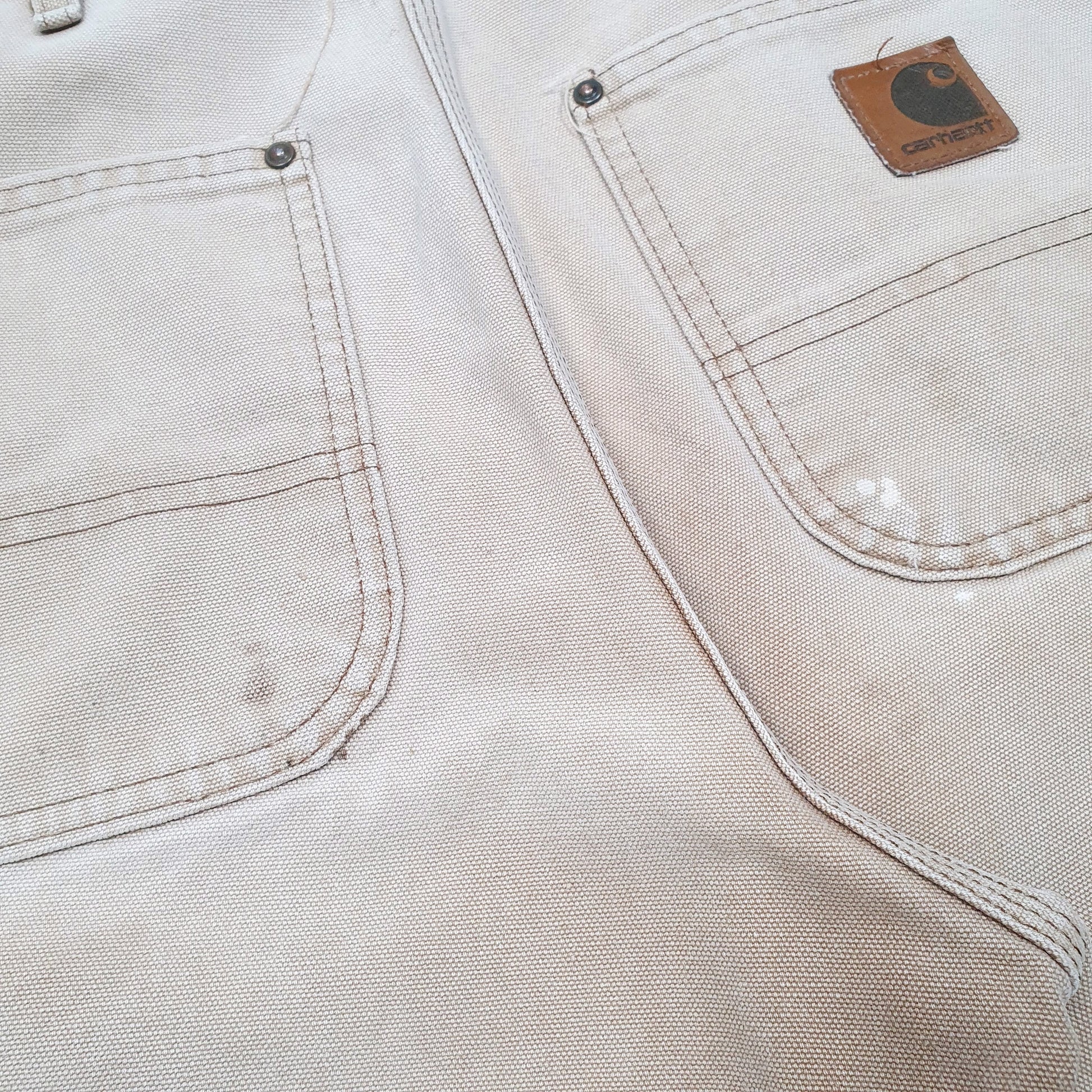 Mens Tan Carhartt Work Wear Riveted Carpenter Shorts