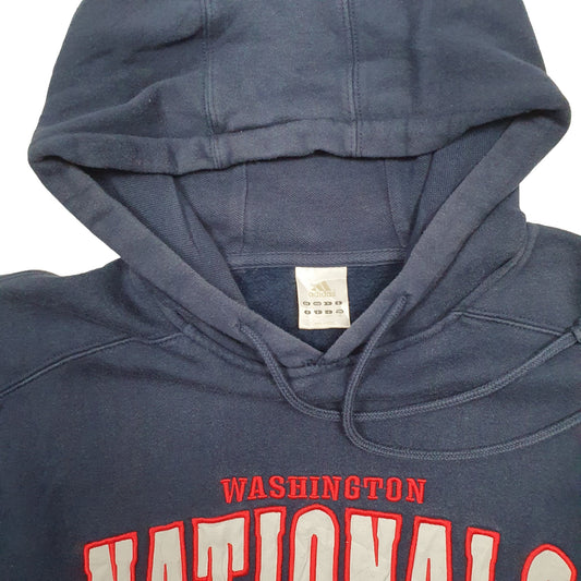 Mens Blue Adidas MBL Washington Nationals Baseball Hoodie Jumper