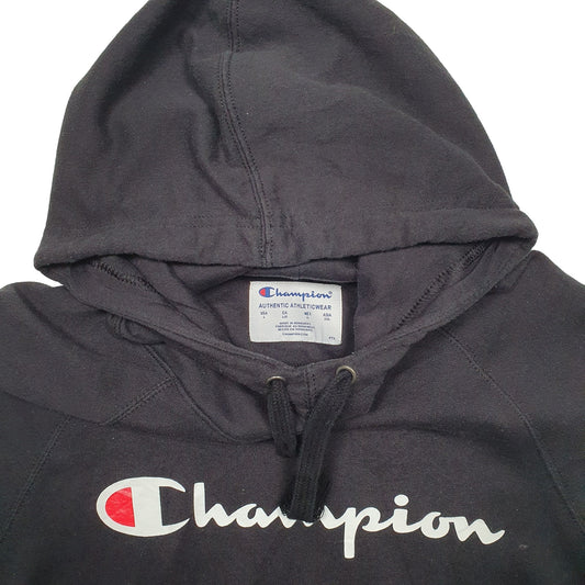 Womens Black Champion Spellout Hoodie Jumper