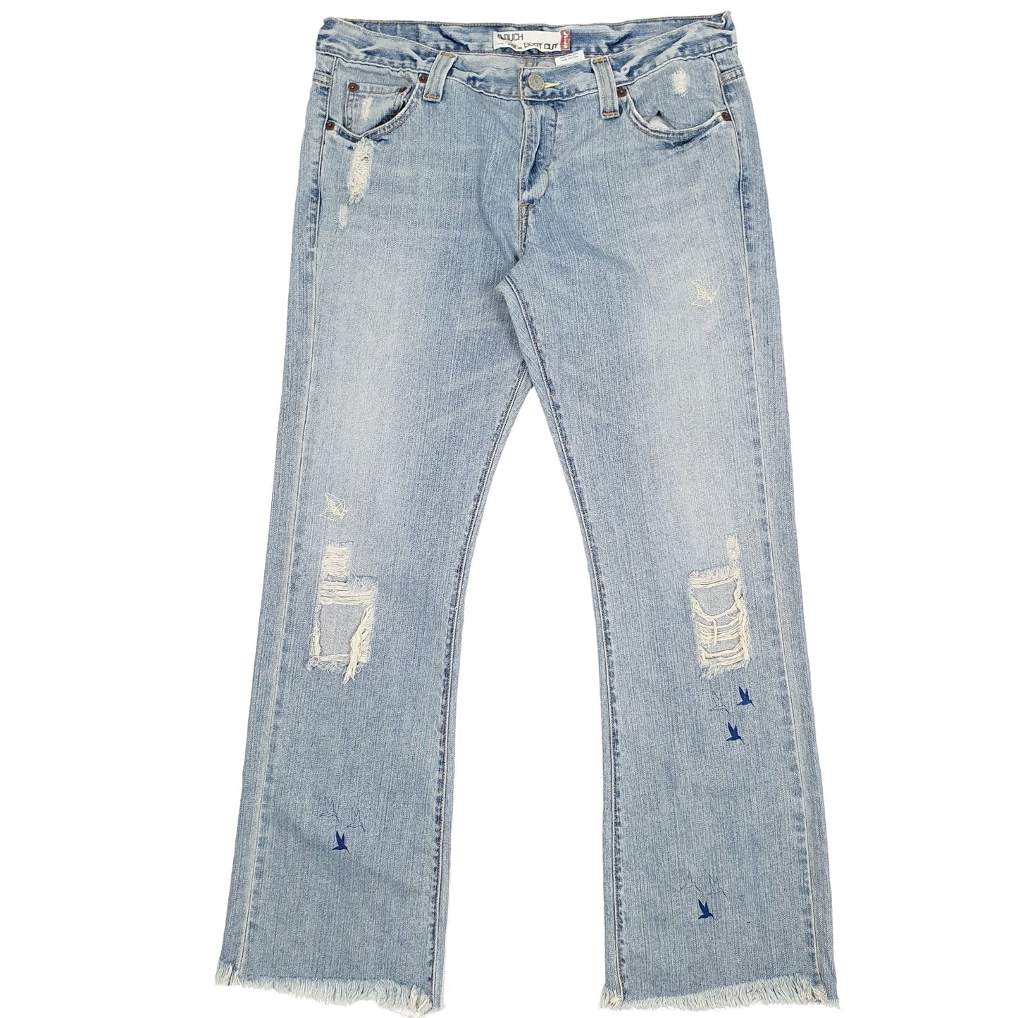 Levis 513 Slim Fit 1990s Bootcut Button Fly Jeans UK18 Blue