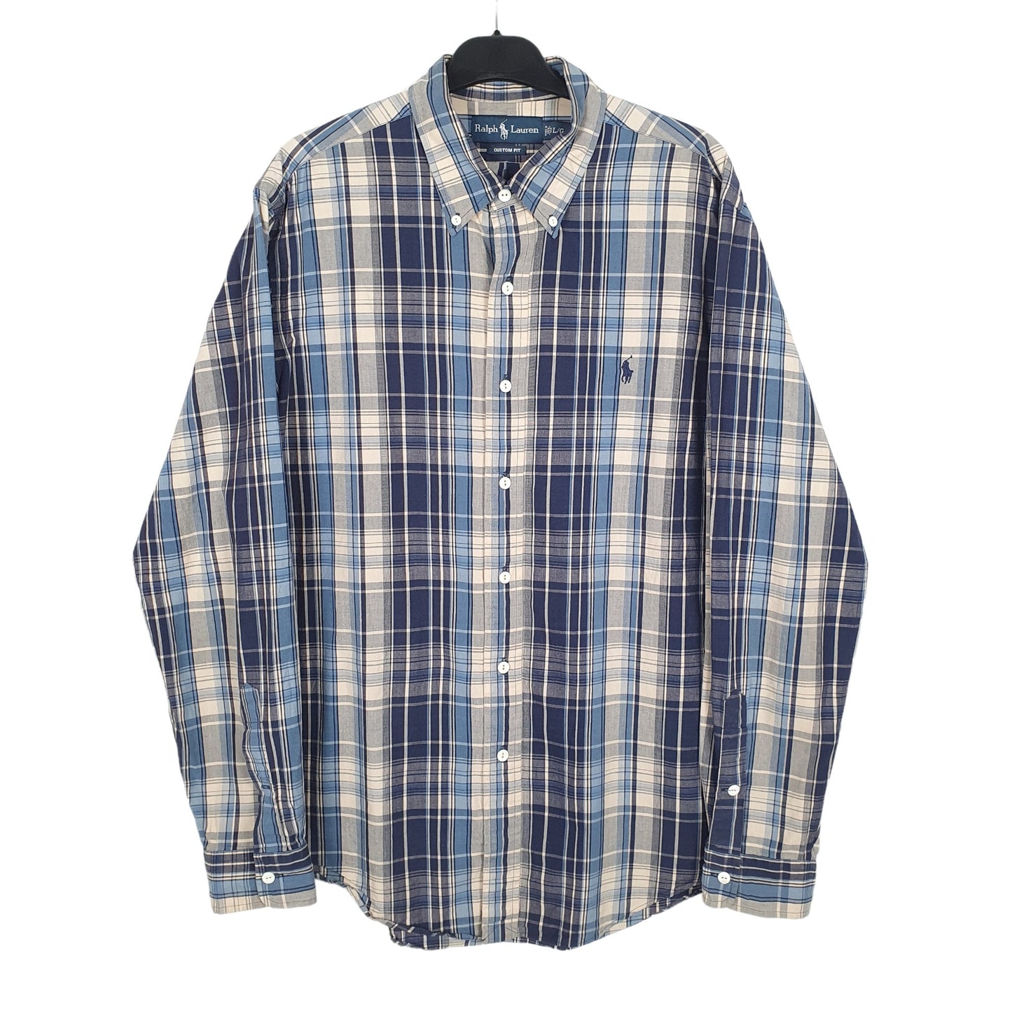 Ralph Lauren Long Sleeve Custom Fit Check Shirt Blue