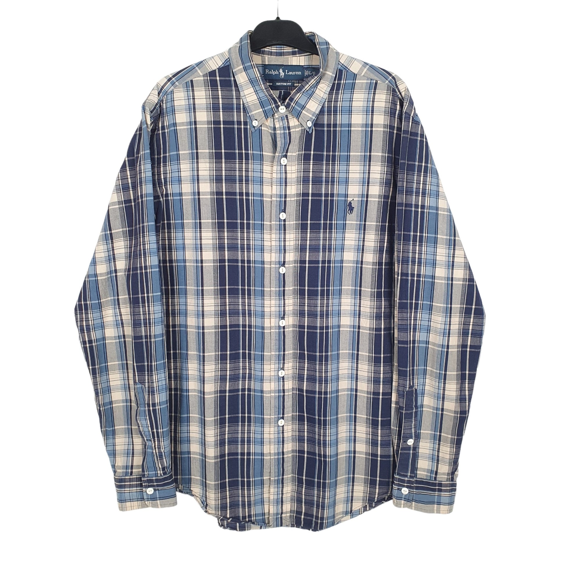 Ralph Lauren Long Sleeve Custom Fit Check Shirt Blue
