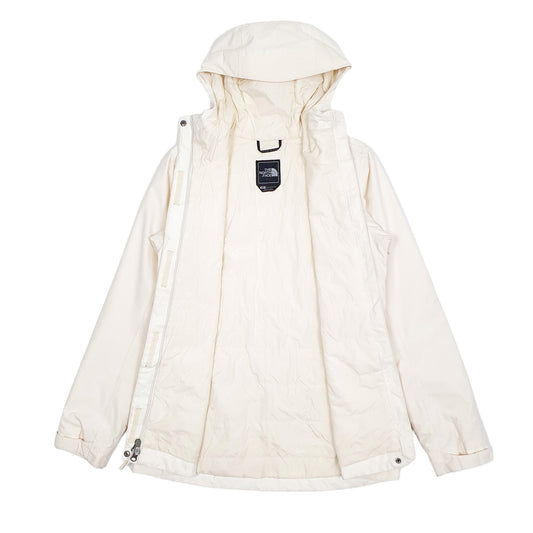 Womens Cream The North Face Padded Longline Puffer Parka Jacket Coat