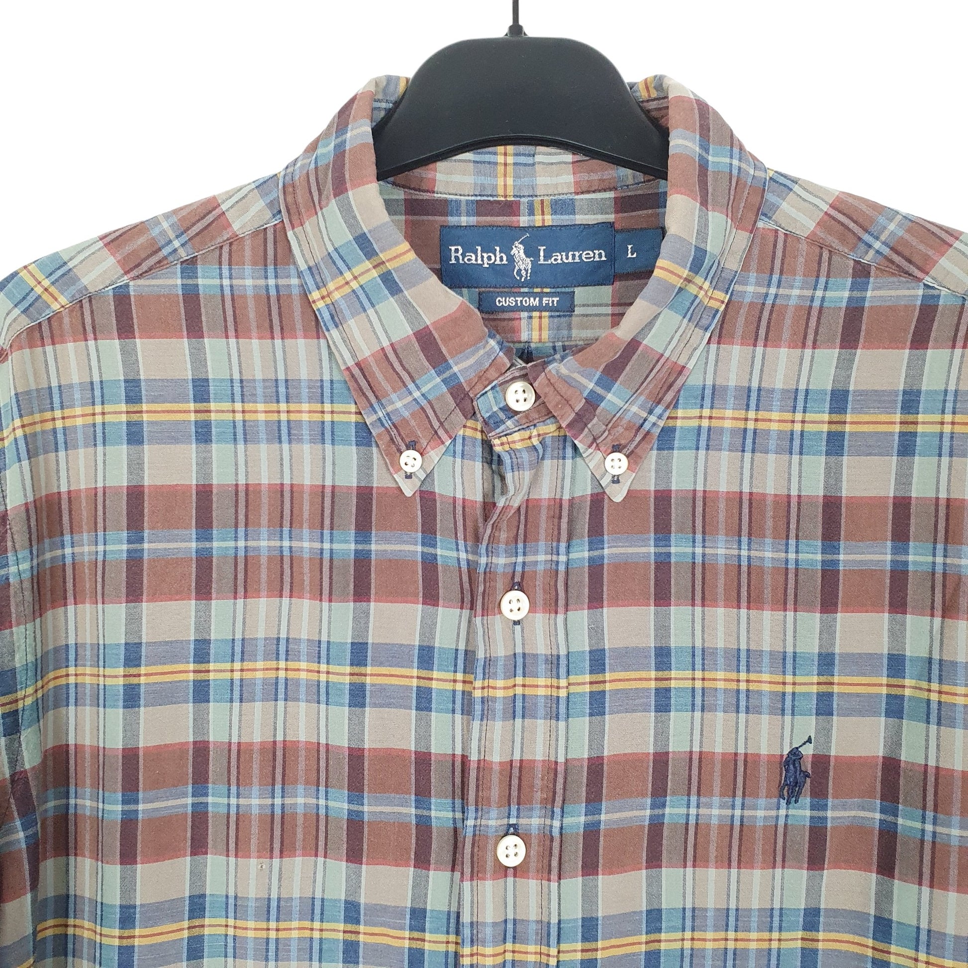 Ralph Lauren Short Sleeve Custom Fit Check Shirt Brown