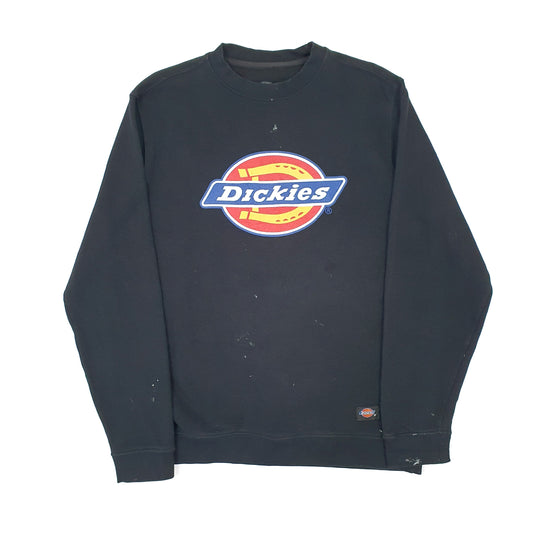 Mens Black Dickies Spellout Crewneck Jumper