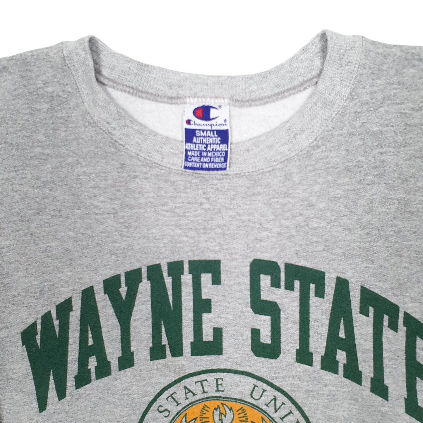 Mens Grey Champion USA College Wayne State University Crewneck Jumper