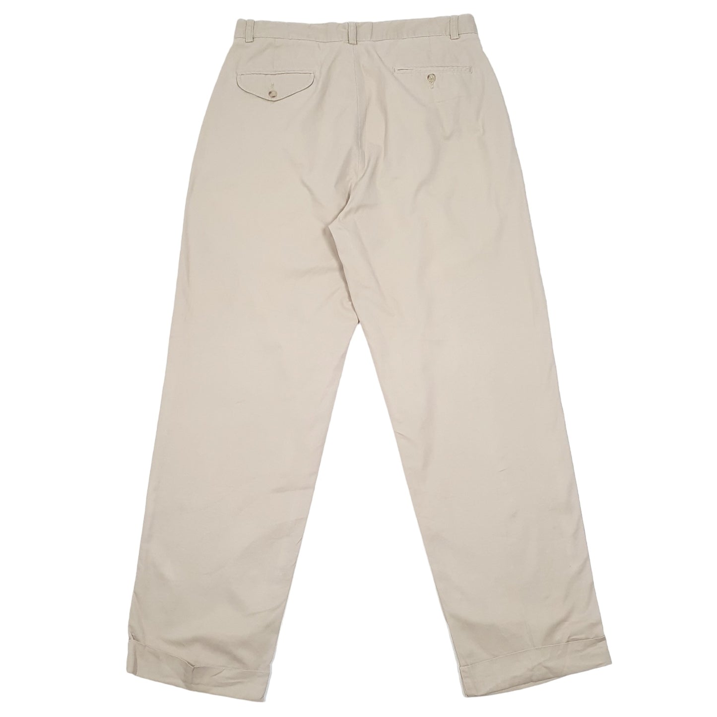 Mens Beige Polo Ralph Lauren Hammond Pant Double Pleated Vintage Polo Chino Trousers