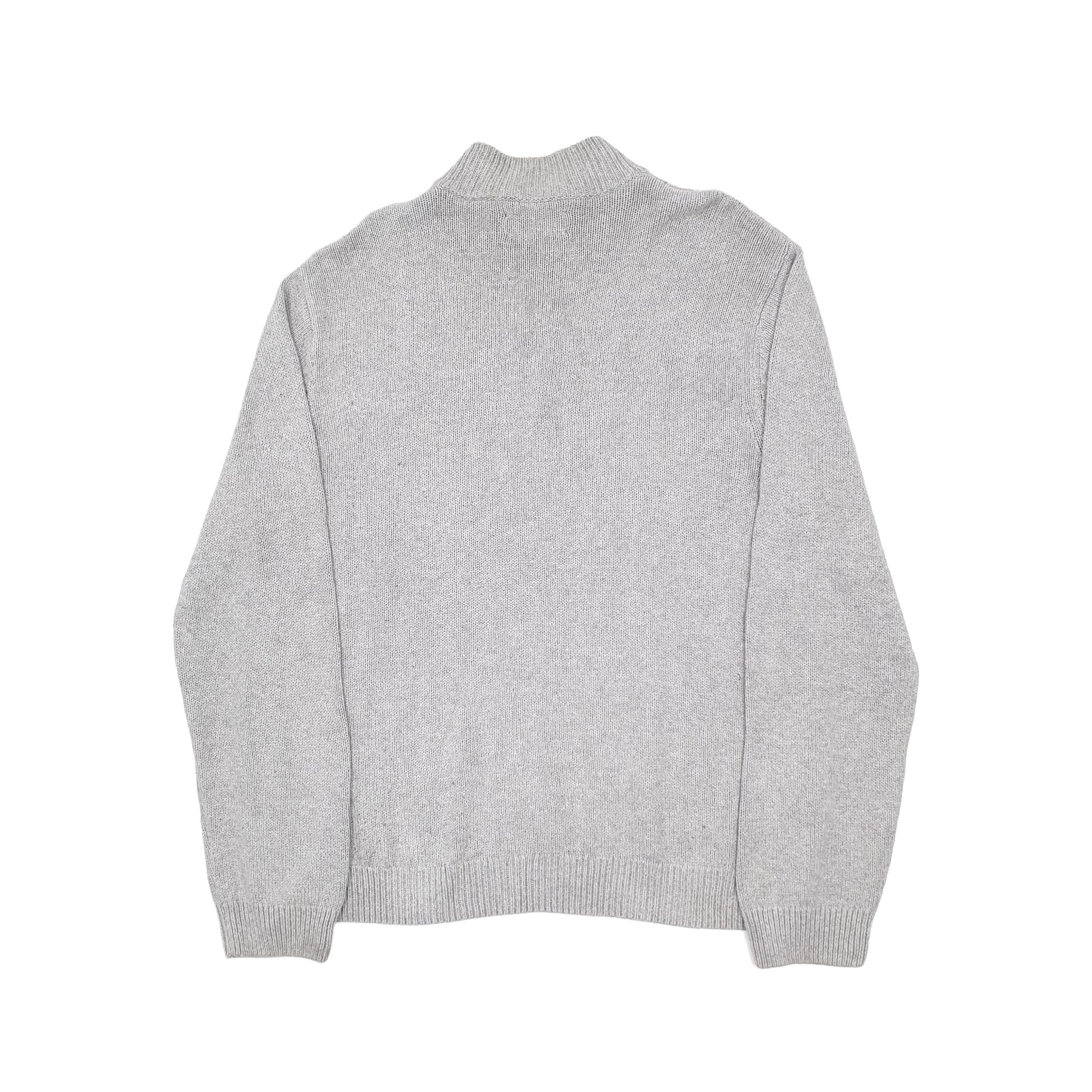 Chaps Cable Knit Quarter Zip XL Grey