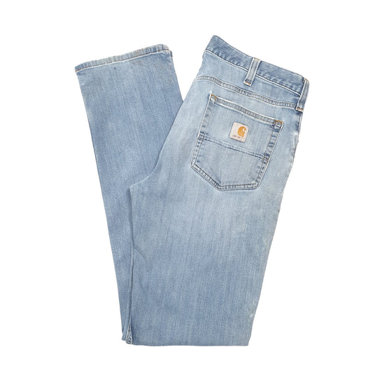 Mens Blue Carhartt Rugged Flex Stretch Casual JeansW33 L34