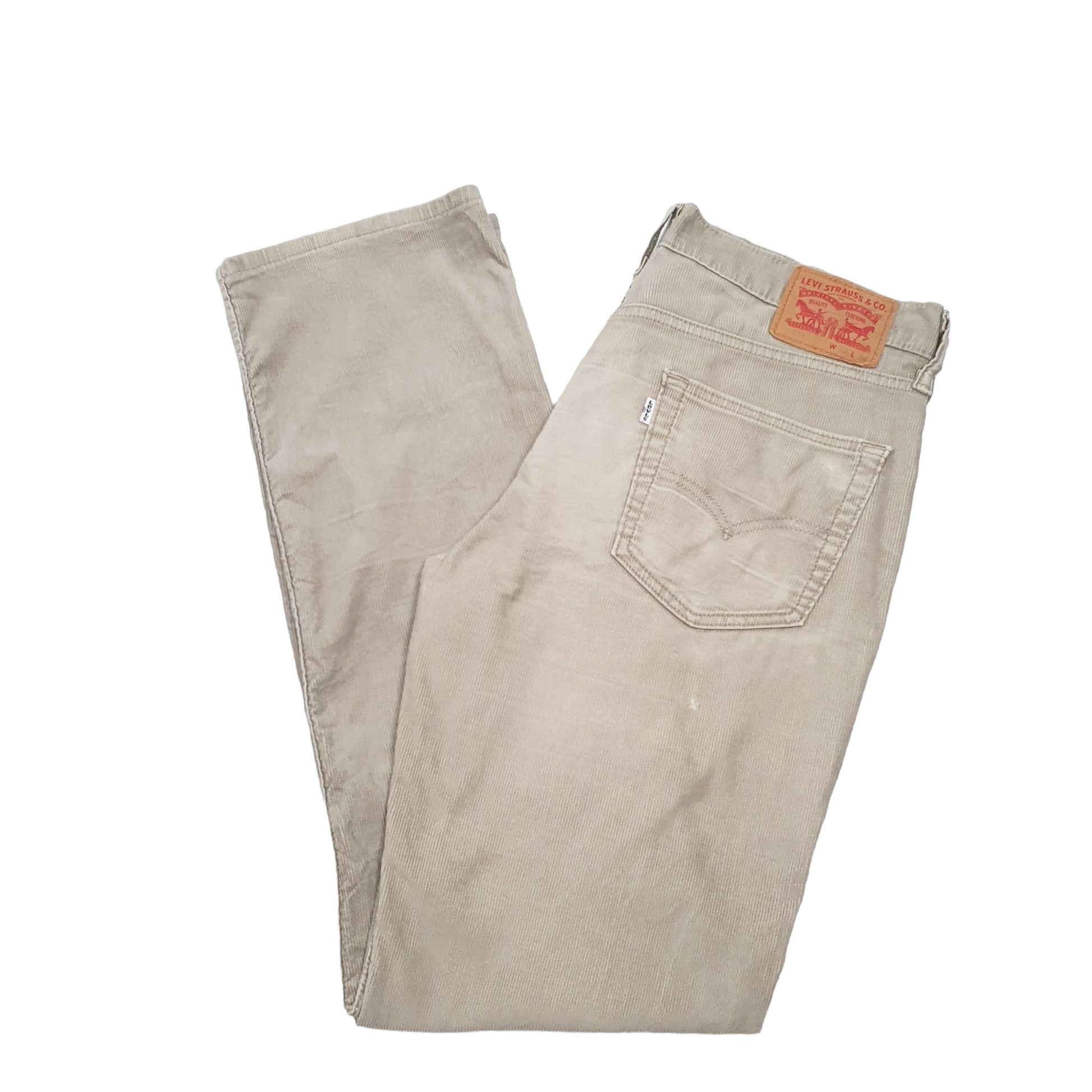 Mens Beige Levis 514 Corduroy Trousers
