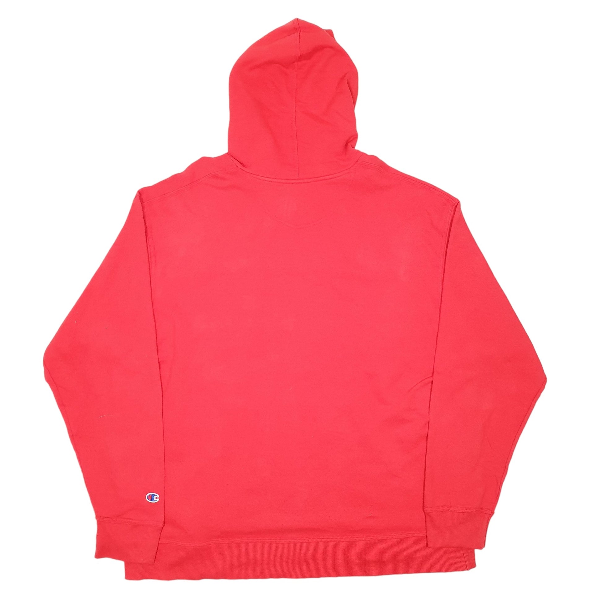 Mens Red Champion Spellout Hoodie Jumper