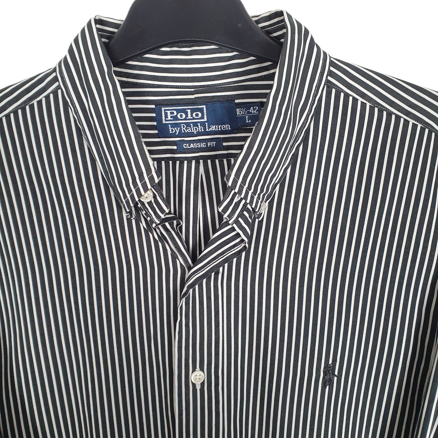 Ralph Lauren Polo Long Sleeve Classic Fit Striped Shirt Black