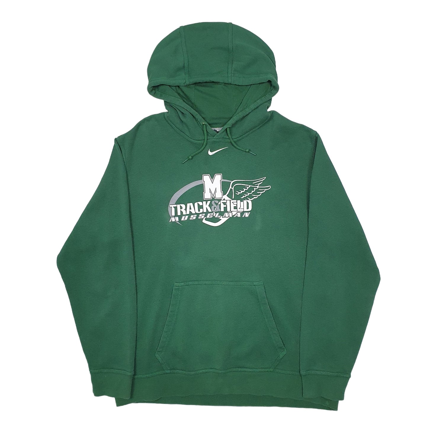 Mens Green Nike Track And Field Musselman Hoodie Jumper