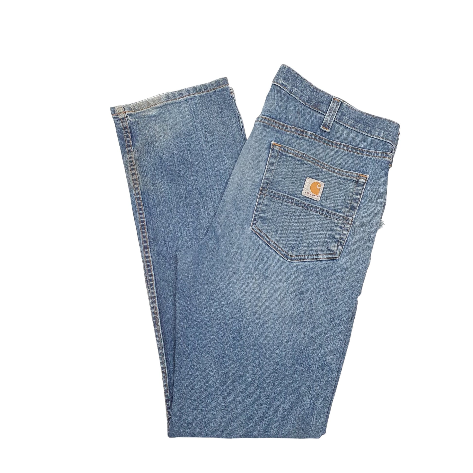 Mens Blue Carhartt Relaxed Rugged Flex Casual JeansW34 L32