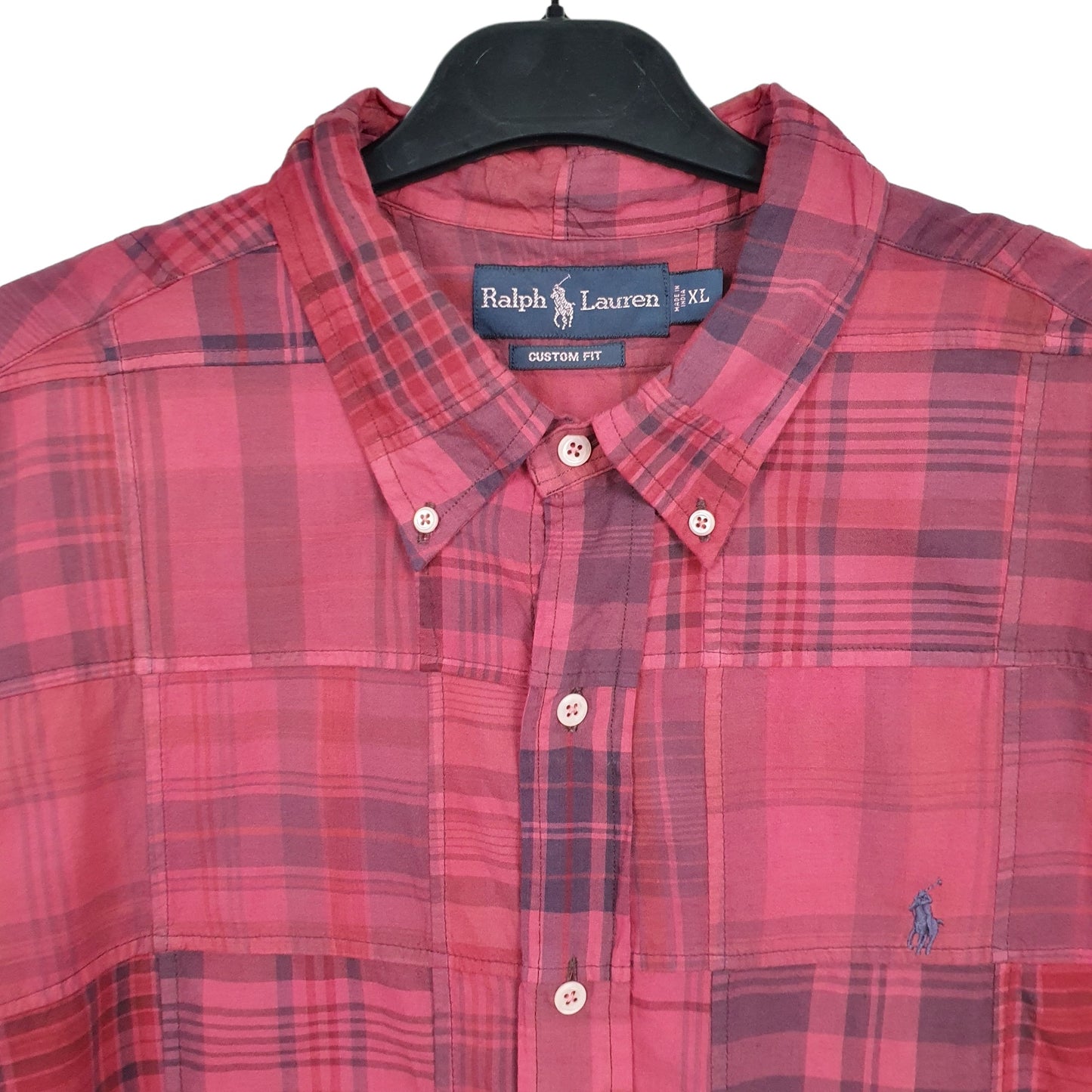 Ralph Lauren Short Sleeve Custom Fit Check Shirt Red