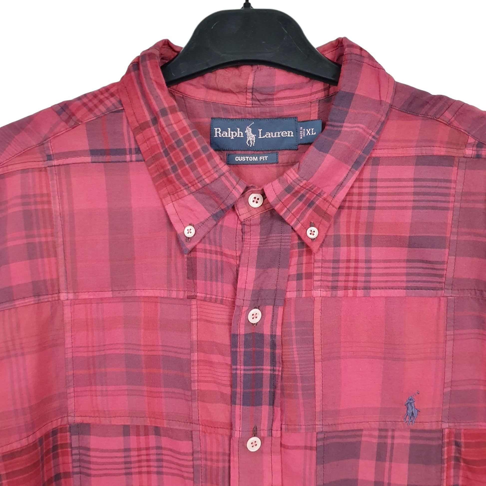 Ralph Lauren Short Sleeve Custom Fit Check Shirt Red