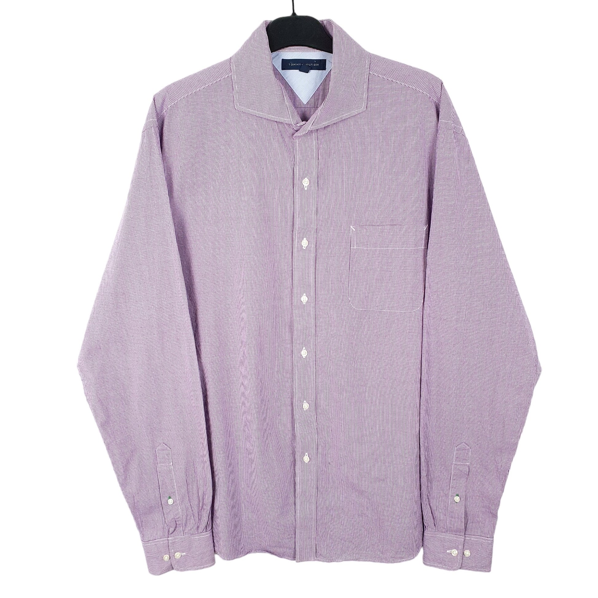 Tommy Hilfiger Long Sleeve Slim Fit Check Shirt Purple