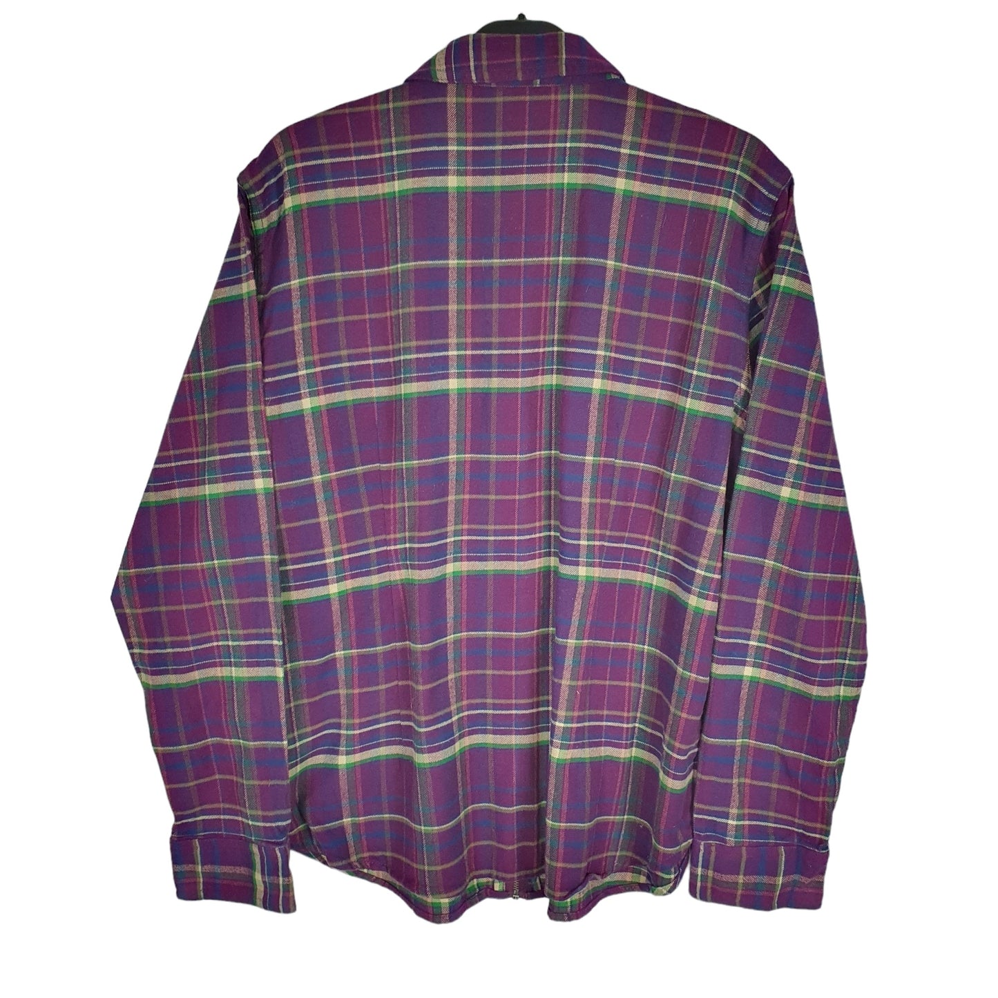 Chaps Long Sleeve Regular Fit Check Flannel Shirt Shacket Purple