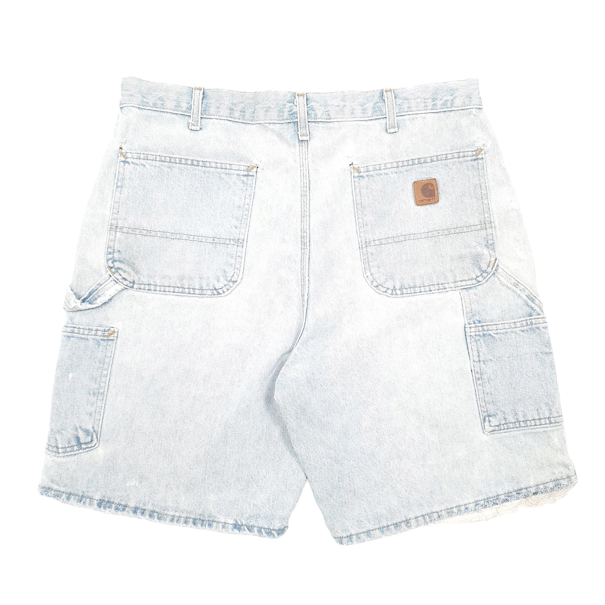 Mens Blue Carhartt Carpenter Workwear Denim Shorts