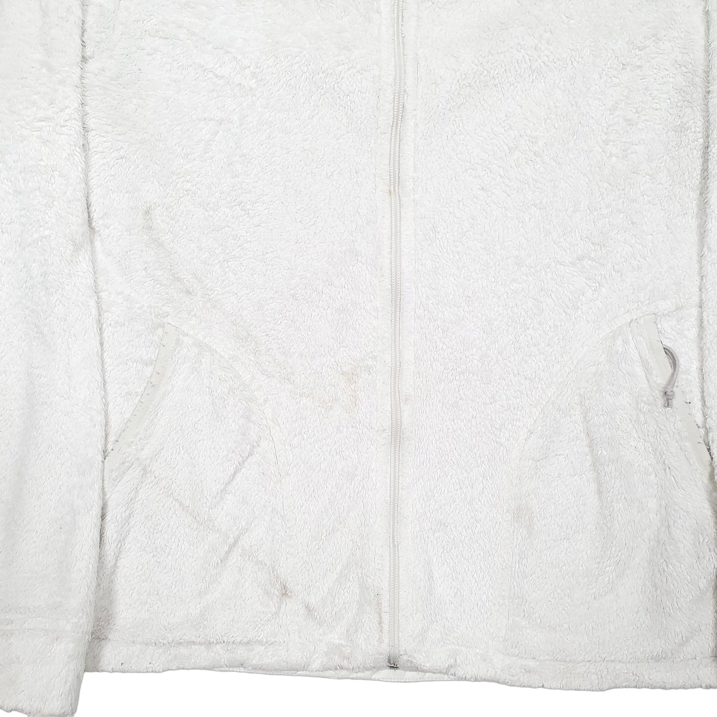Womens White The North Face Fluffy Full Zip Jumper