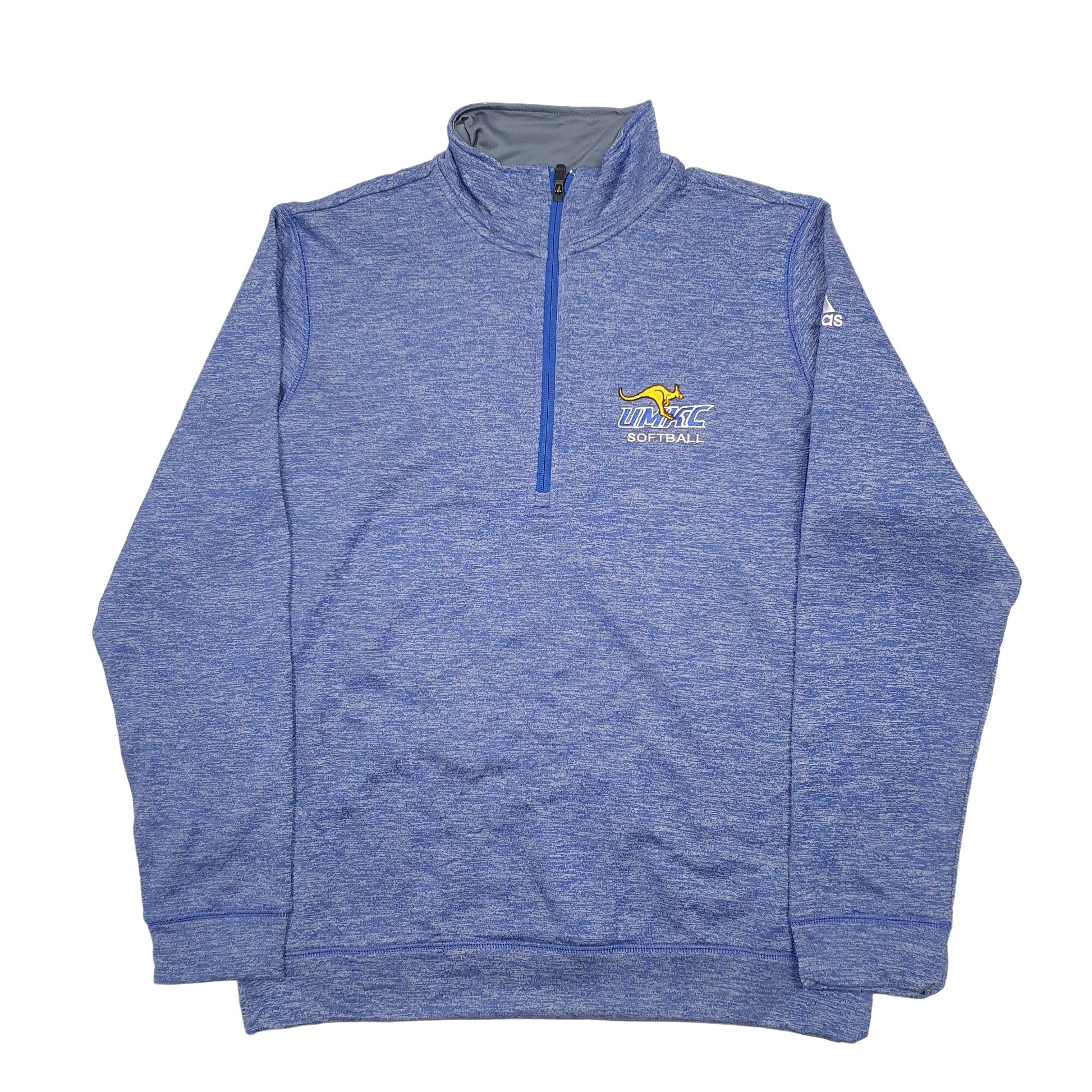 Mens Blue Adidas UMKC Softball Quarter Zip Jumper