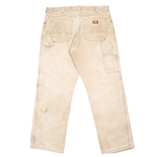 Mens Beige Dickies  Carpenter Trousers