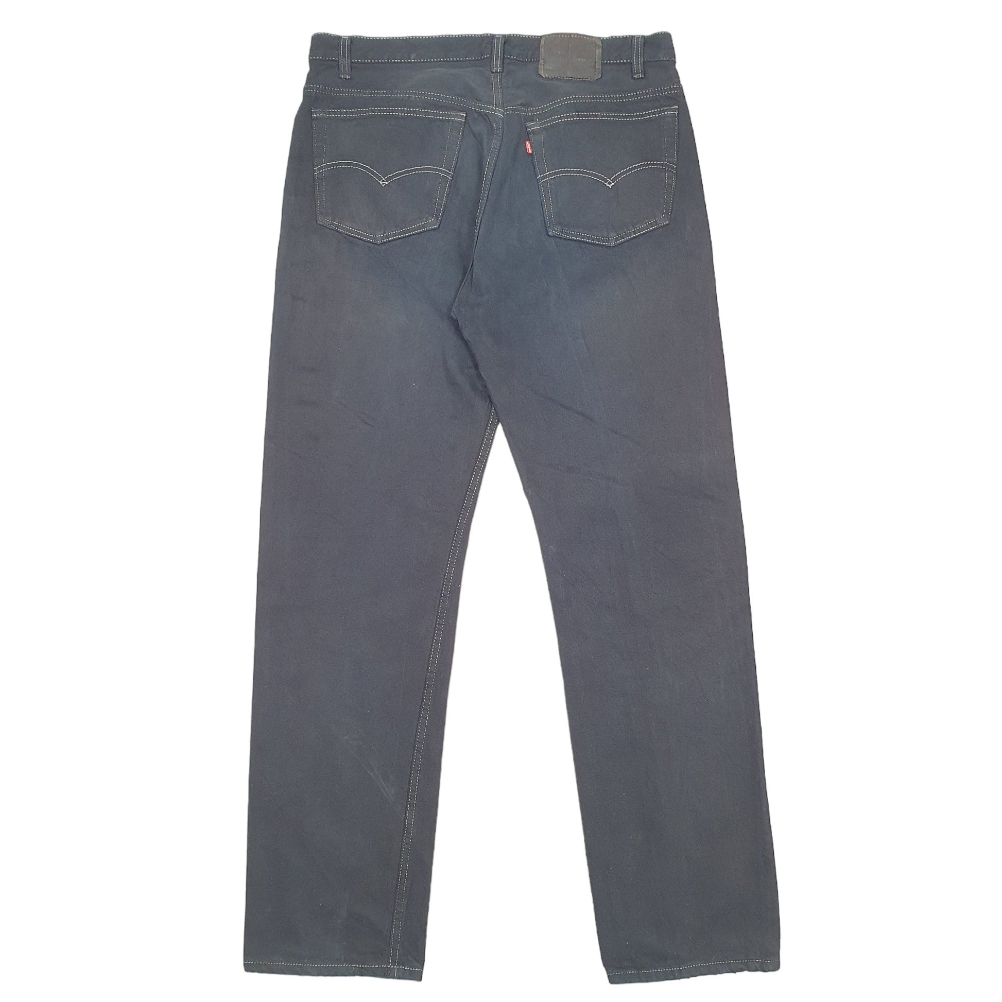 Mens Levis 501 Regular Fit Black Overdyed Jeans W36 L34 – Bundl