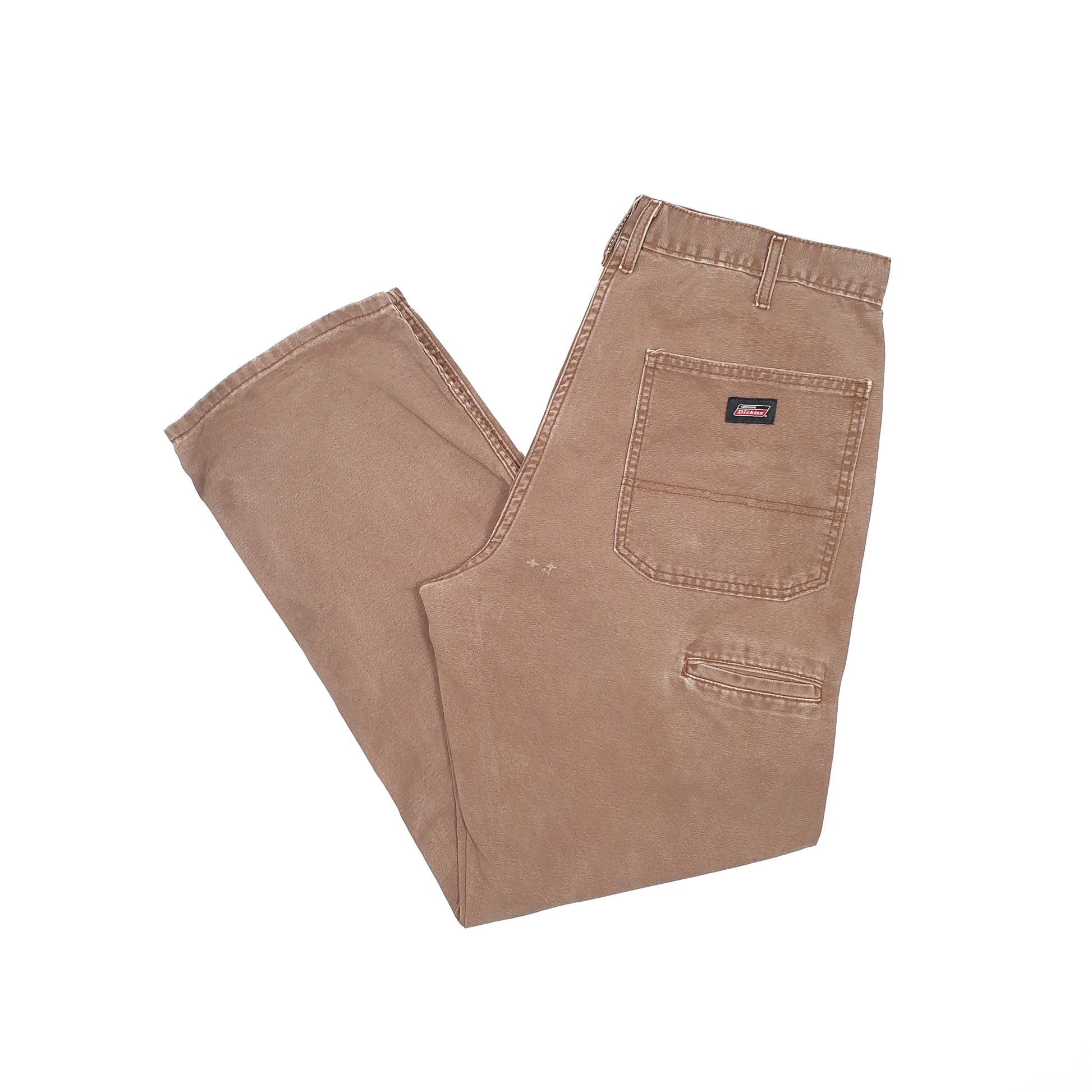 Mens Dickies Brown Carpenter Trousers W34 L30 Brown